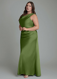 Azazie Kieryn Bridesmaid Dresses Juniper Mermaid Pleated Stretch Satin Dress image10