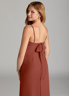 Azazie Mai Junior Auburn Sheath Pleated Chiffon Dress image6