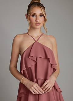 Azazie Deena Brautjungfernkleider A-Linie Gestreift Chiffon Kleid Amethyst image3