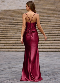 Glow Borgoña Vestido de fiesta de satén tipo seda image2