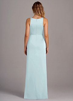 Azazie Wrenlee Brautjungfernkleider A-Linie Stretch-Satin Kleid Seegrün image7