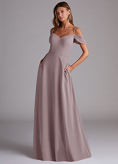Azazie Marley Bridesmaid Dresses Dusk A-Line Off the Shoulder Chiffon Convertible Dress image1