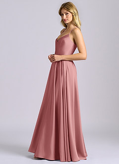 Azazie Truce Bridesmaid Dresses Dusty Rose A-Line Stretch Satin Dress image5