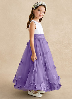 Azazie Vi Flower Girl Dresses Tahiti A-Line Sleeveless Tulle Dress image7
