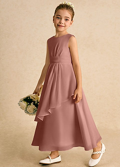 Azazie Edelweiss Flower Girl Dresses Cedar Rose A-Line Pleated Chiffon Dress image5