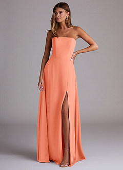 Azazie Wren Bridesmaid Dresses Sunset A-Line Side Slit Chiffon Convertible Dress image1