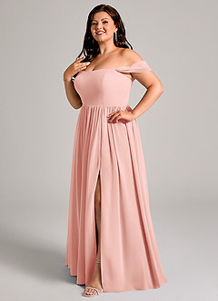 Azazie Calianna Bridesmaid Dresses Rosette A-Line Off the Shoulder Chiffon Convertible Dress image10