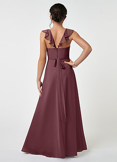 Azazie Emily Junior Sangria A-Line Ruched Chiffon Dress image2