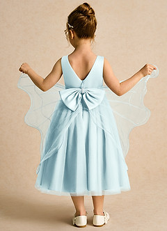 Azazie Pear Robe Demoiselle D'honneur Fillette Robe Princesse en Tulle Arc Verre De Mer image3