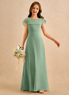 Azazie Kittie Girls Formal Flower Girl Klänningar Klä A-Line i Chiffong image6
