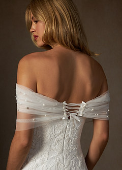 Azazie Antheia Vestidos de novia Vestido de Diamante Blanco de Crepé elástico de Corte Sirena con Lentejuela image8