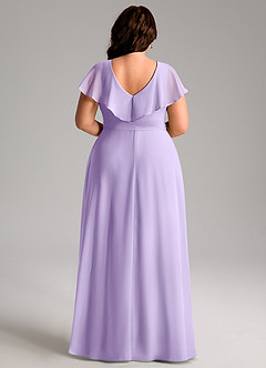 Azazie Lainey Bridesmaid Dresses Lilac A-Line with Pockets Chiffon Dress image2