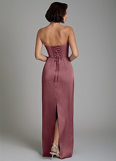 Azazie Fallyn Brautjungfernkleider Etui Korsett Stretch-Satin Kleid Wüstenrose image7