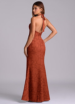 Azazie Valerie Brudepigekjoler Havfrue Plisseret Blomsterudbrændthed Gulv-længde Kjole image6