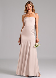 Azazie Shiloh Bridesmaid Dresses Blushing Pink Mermaid Strapless Stretch Satin Convertible Dress image2