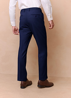 front Savile Blue Wool Blend Dress Pants
