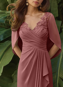 Azazie Santa Clara Mother of the Bride Dresses Desert Rose A-Line Lace Dress image2