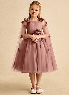 Azazie Staria Flower Girl Dresses Cedar Rose Ball-Gown Ruched Tulle Dress image1