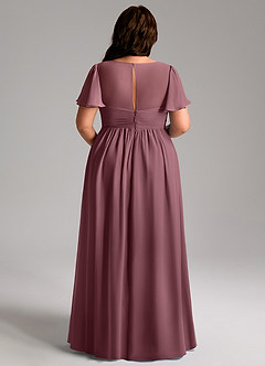 Azazie Verna Abiti da damigella d'onore premaman Abito A-Line Increspato con Scollo a V Chiffon Floor-Length image12