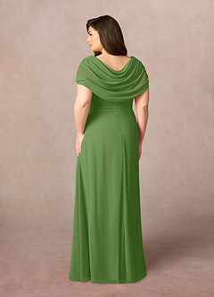 Azazie Mary vestidos de madre de la novia Vestido de Albahaca de Gasa de Corte en A con Corte Lateral image8