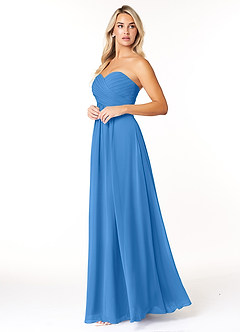 Azazie Yazmin Bridesmaid Dresses Blue Jay A-Line Sweetheart Neckline Chiffon Convertible Dress image3
