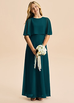 Azazie Maris Junior Abito A-Line in Chiffon Pino image4