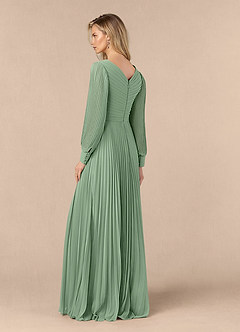 Azazie Zina Mother of the Bride Dresses Matcha A-Line Pleated Chiffon Dress image3