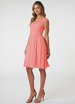 Azazie Shivani Final Sale Tahiti A-Line Lace Chiffon Dress image3