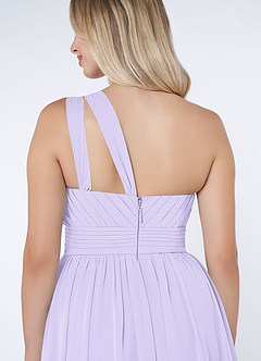 Azazie Molly Final Sale Lilac A-Line One Shoulder Chiffon Dress image4
