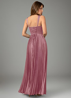 Azazie Avenelle Bridesmaid Dresses Vintage Mauve A-Line Corset Stretch Satin Dress image2
