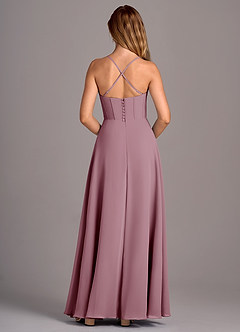 Azazie Carolyn Bridesmaid Dresses Vintage Mauve A-Line Pleated Chiffon Dress image6