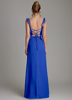 Azazie Jessamine Bridesmaid Dresses Royal Blue Mermaid Corset Chiffon Dress image7