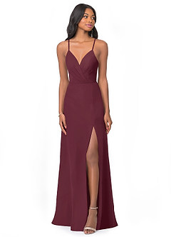 Azazie Everleigh Bridesmaid Dresses Cabernet A-Line Sweetheart Pleated Chiffon Dress image1