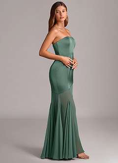 Azazie Uma Bridesmaid Dresses Eucalyptus Mermaid Strapless Chiffon Convertible Dress image4