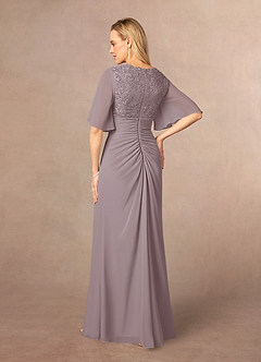 Azazie Carson Mother of the Bride Dresses Dusk A-Line V-Neck Lace Chiffon Dress image3