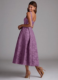 Azazie Amalie Brautjungfernkleider A-Linie Plissee Blumen-Burnout Kleid Blauregen image2