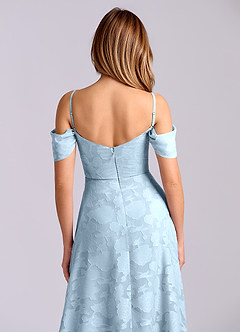 Azazie Marley Bridesmaid Dresses Sky Blue A-Line Off the Shoulder Floral Burnout Convertible Dress image2