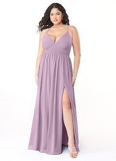Azazie Aaida Brautjungfernkleider A-Linie Korsett Chiffon Kleid Blauregen image7