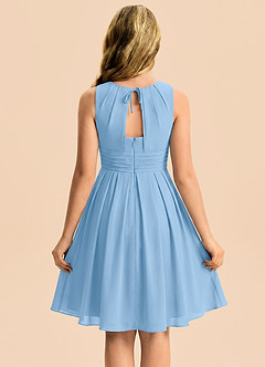 Azazie Bibiane Junior Powder Blue A-Line Pleated Chiffon Dress image2