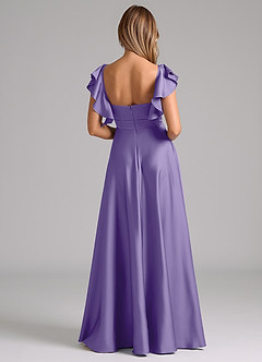 Azazie Leilani Bridesmaid Dresses Tahiti A-Line Ruched Stretch Satin Dress image2