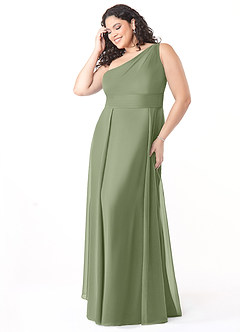 Azazie Dallas Bridesmaid Dresses Pistachio A-Line One Shoulder Chiffon Dress image8