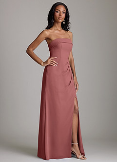 Azazie Aretha Jurken voor bruidsmeisjes Jurk van Chiffon met A-Lijn Strapless Amethist image5