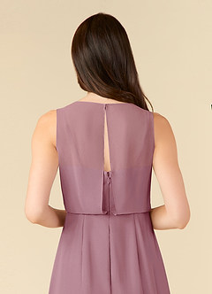Azazie Marchioness Mother of the Bride Dresses Vintage Mauve A-Line Scoop Pleated Chiffon Dress image6