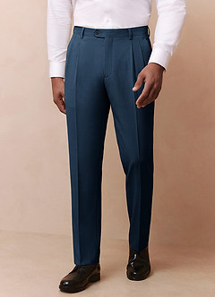 front Owen Azul Marino Oscuro Pantalones de vestir ligeros y a medida