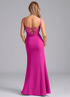 Azazie Wynni Bridesmaid Dresses Fuchsia Mermaid Corset Chiffon Dress image6