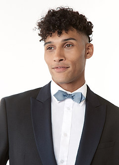 front Matte Satin Pre-Tied Diamond Bow Tie