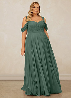 Christian Siriano Bridal for Azazie 1013 Robes de demoiselle d'honneur Robe Trapèze en Mousseline de soie Épaule décolletée Mousse De Mer image10