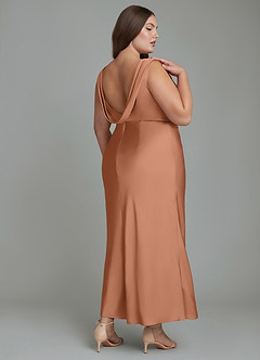 Azazie Kieryn Bridesmaid Dresses Bronzer Mermaid Pleated Stretch Satin Dress image7