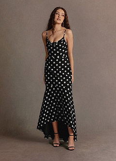 Nella White And Black Polka Dot Mermaid Gown image4