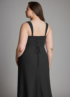 Azazie Agustina Bridesmaid Dresses Black Mermaid Corset Chiffon Dress image13